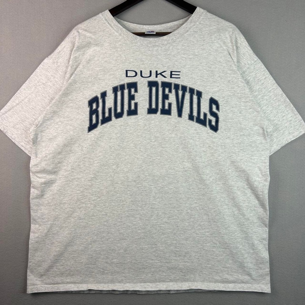 Vintage Duke Blue Devils Grey Russell Athletic Collegiate Tee Shirt XXL